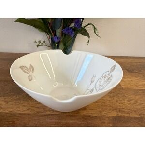 Rosenthal Classic Rose Serving Bowl Spoon Notch Porcelain Germany Raymond Loewy